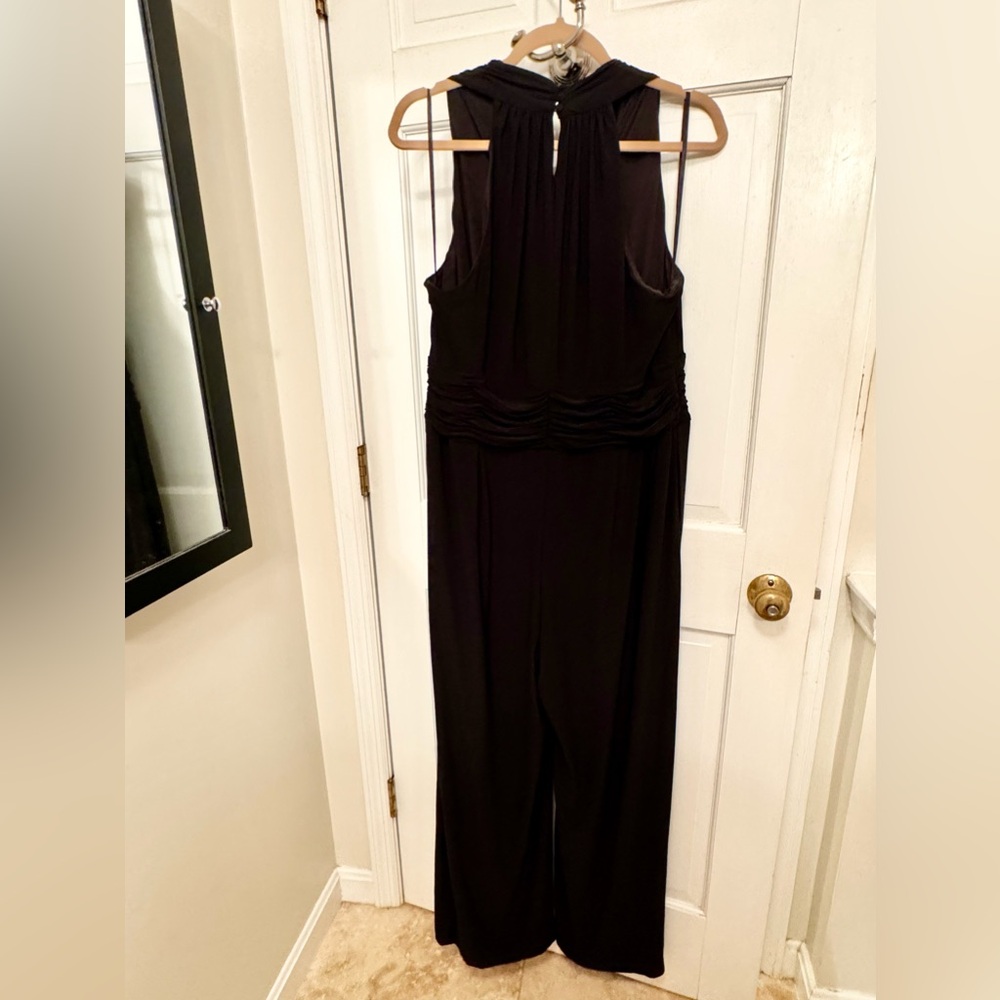Evan Picone black wide-leg jumpsuit 16, wedding guest. Cruisewear formal